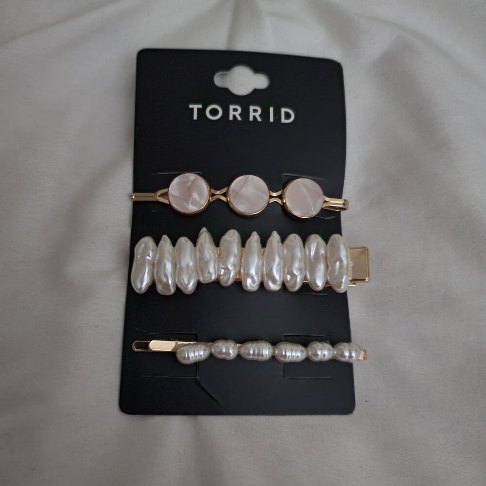 Torrid Faux Pearl Barrette Set